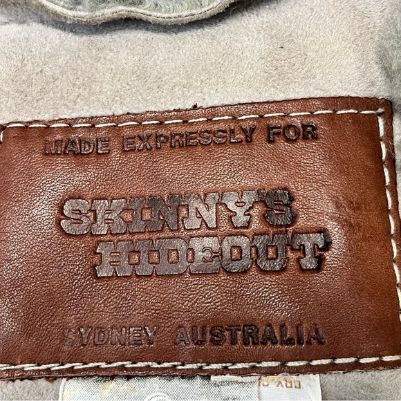 Skinny’s Hideout Vintage New Zealand Shearling Wool Gray Coat Women’s Small - Picture 12 of 15